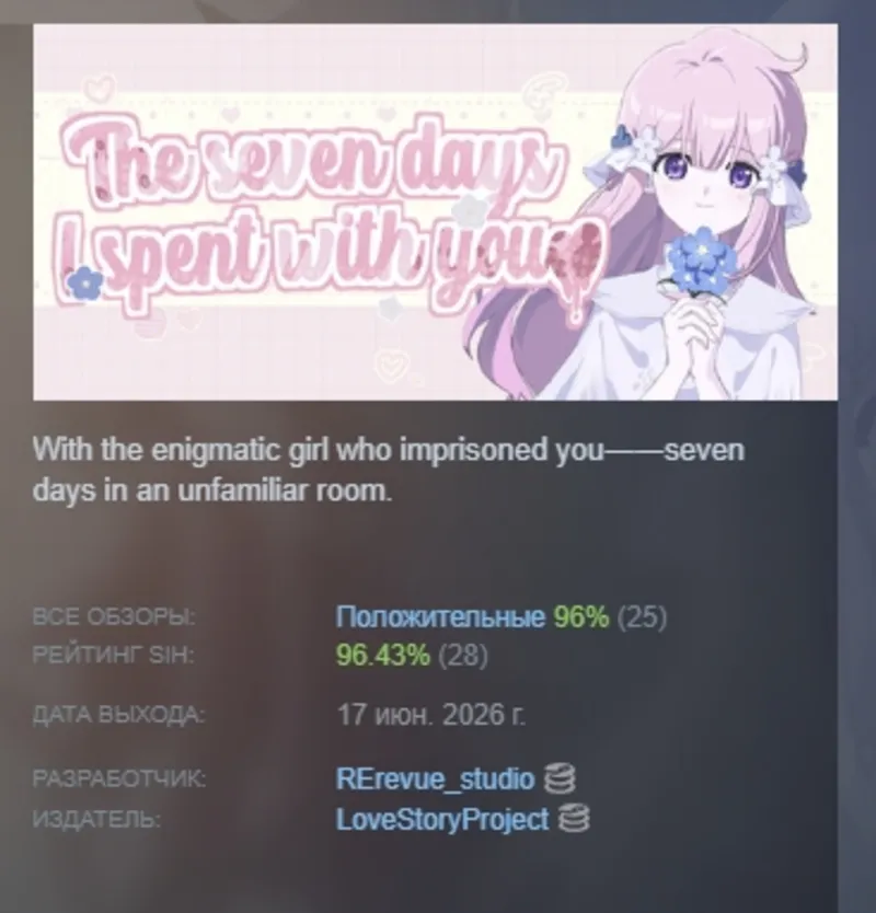 The seven days i spent with you 我与你共度的七日 АВТОДОСТАВКА STEAM GLOBAL МГНОВЕННО ЛИЦЕНЗИЯ