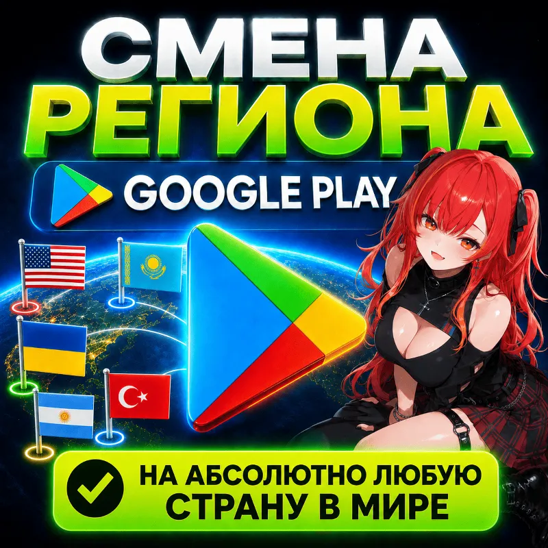 Смена региона Google Play на ЛЮБУЮ страну | Без входа в аккаунт | АВТОДОСТАВКА