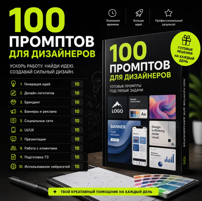 100 промптов ChatGPT для дизайнеров — AI Designer Pro 2026: идеи, дизайн