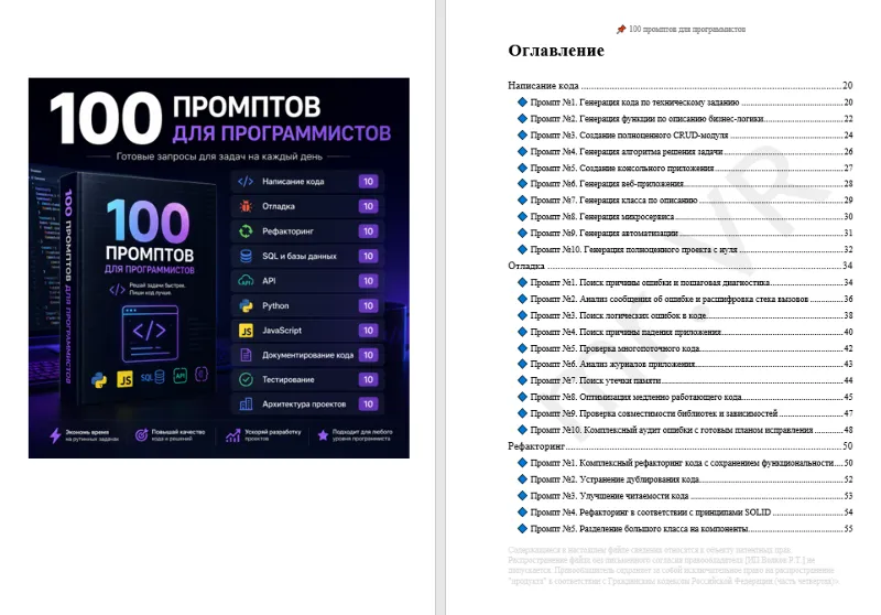 100 промптов ChatGPT для программистов — AI Developer Pro 2026: код, разработка