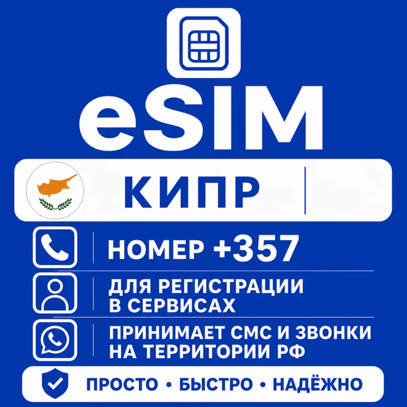 eSIM Кипр Номер телефона (+357)