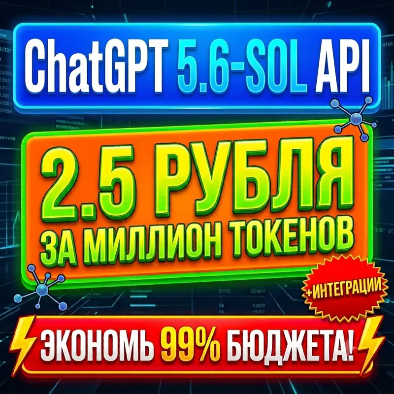 Купить дешевый ChatGPT 5.6 API — 2.3 рубля за 1КК токенов! Ссылка на сервис