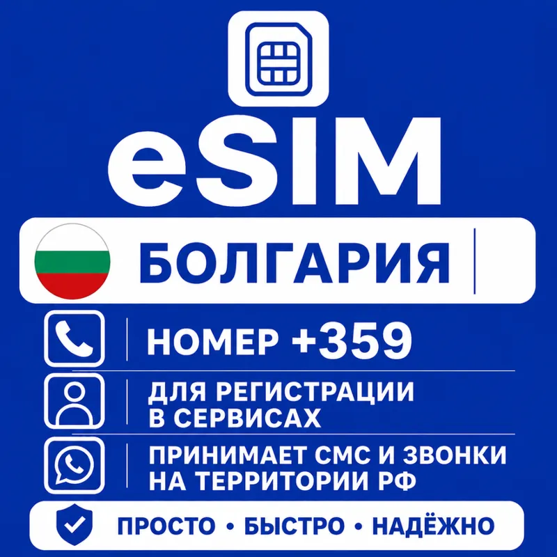 eSIM Болгарии Номер телефона (+359)