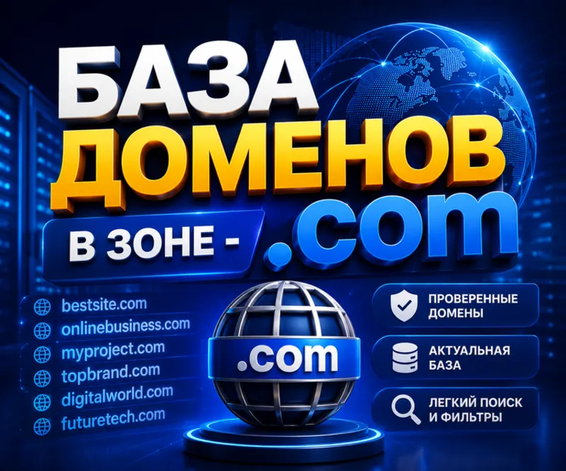 База доменов в зоне - .COM 2026 ( Август ) 2026