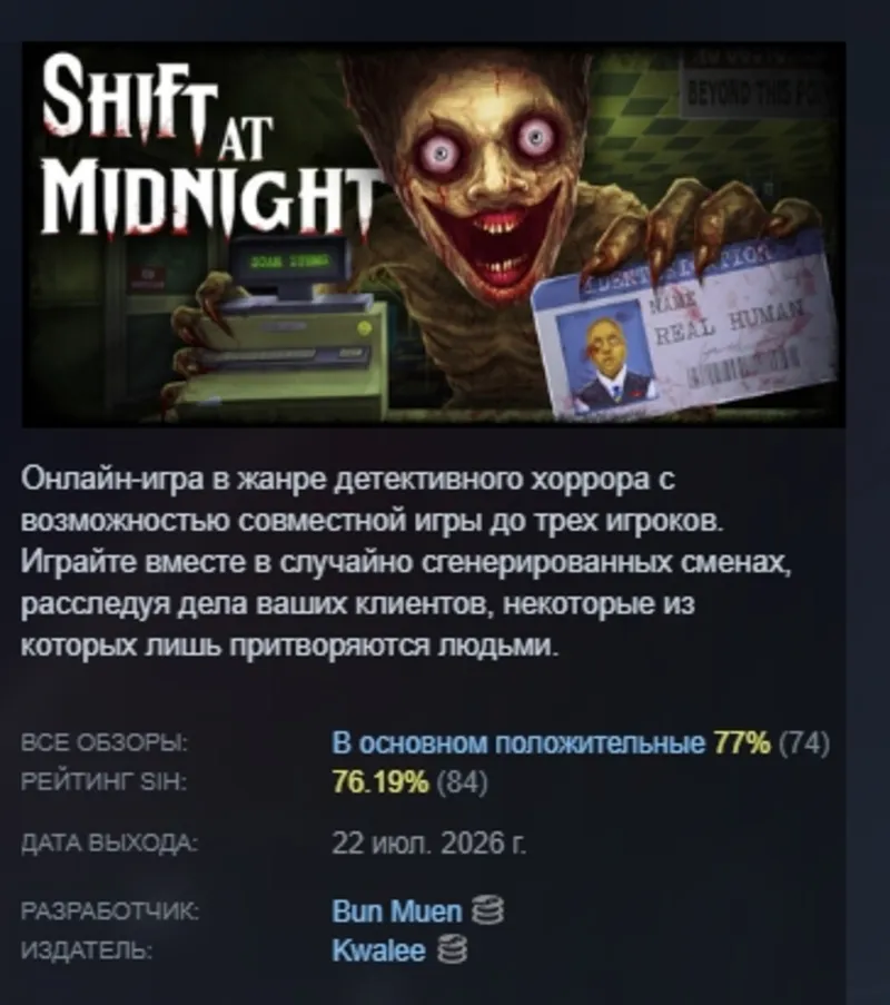 Shift At Midnight АВТОДОСТАВКА STEAM GLOBAL МГНОВЕННО ЛИЦЕНЗИЯ