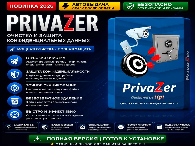 PrivaZer | Очистка ПК и приватность | Автовыдача