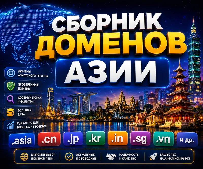 Сборник доменов Азии 2026 ( Август )