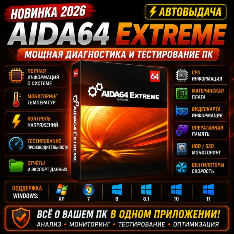AIDA64 Extreme 2026 | Диагностика ПК | Автовыдача