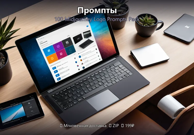 Промпты: 100 Midjourney Logo Prompts Pack