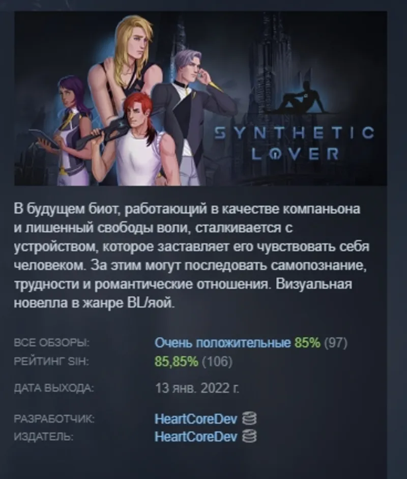 Synthetic Lover АВТОДОСТАВКА STEAM GLOBAL МГНОВЕННО ЛИЦЕНЗИЯ