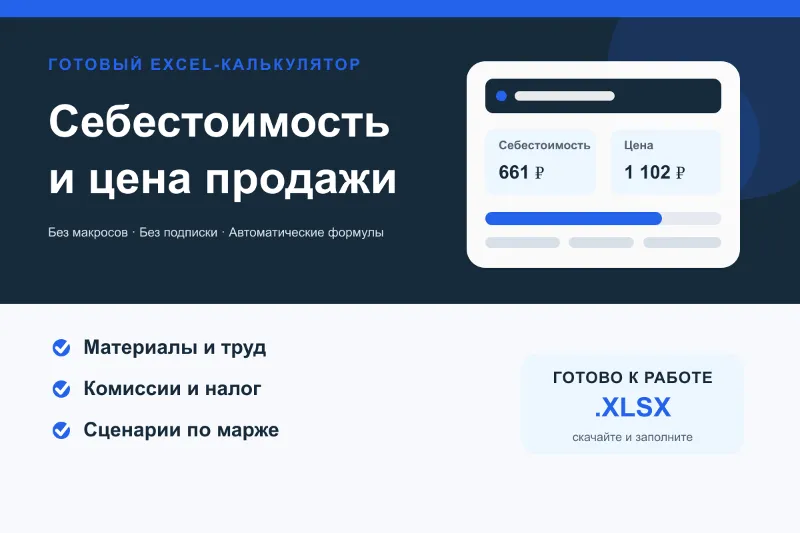 Калькулятор себестоимости и цены в Excel