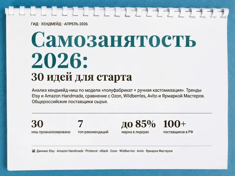 Самозанятость: 30 идей для старта в хендмейде