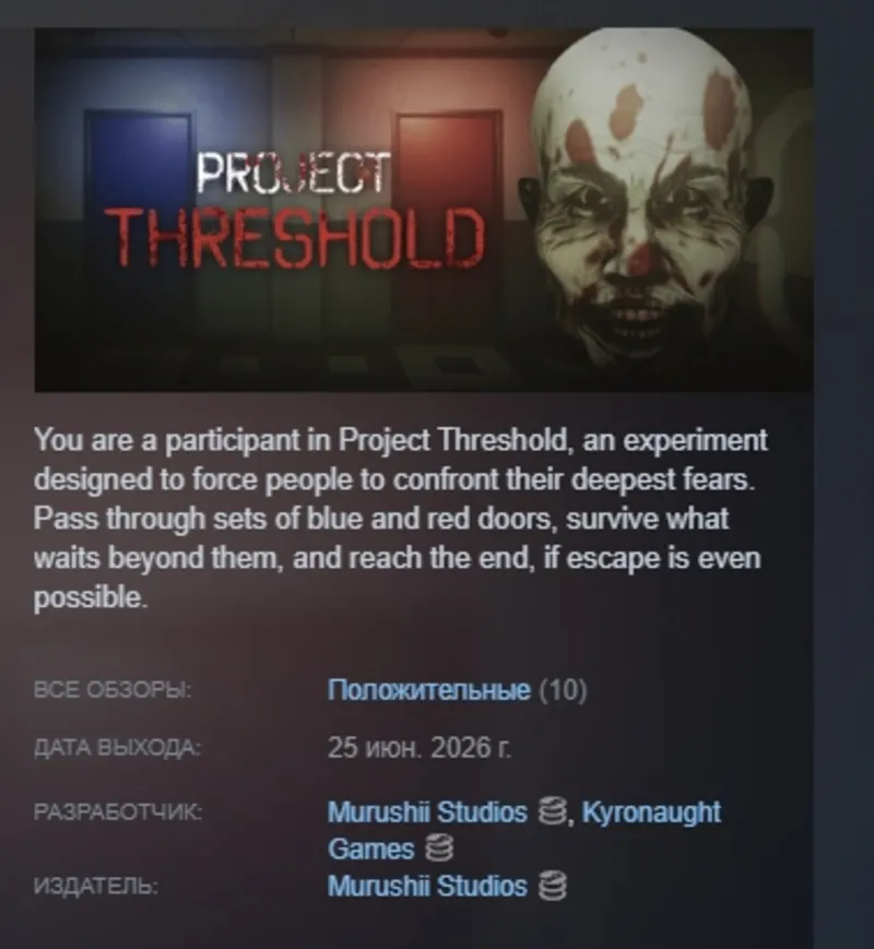 Project Threshold АВТОДОСТАВКА STEAM GLOBAL МГНОВЕННО ЛИЦЕНЗИЯ
