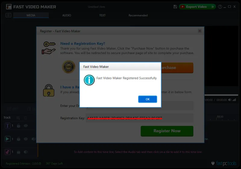 Fast Video Maker Регистрационный ключ на 1 год