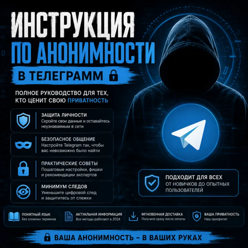Полная Анонимность в TG + 299.999 | АВТОВЫДАЧА