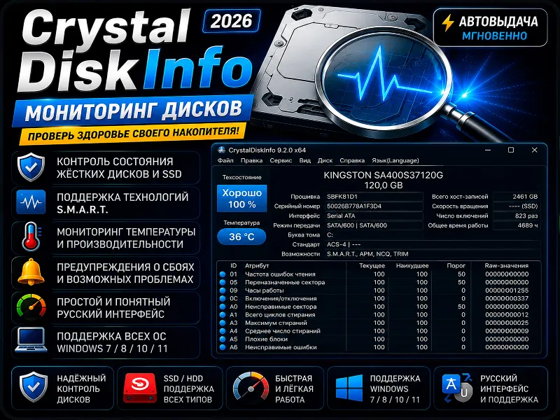CrystalDiskInfo 2026 | Проверка SSD и HDD