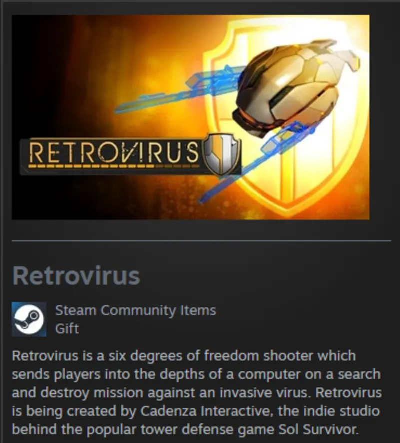 Retrovirus STEAM Gift - Region Free
