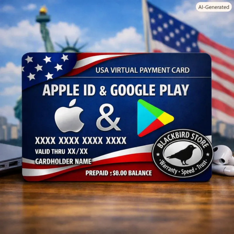 США Виртуальная карта 0$ – Для Apple ID и Google Play (без баланса, предоплаченная)