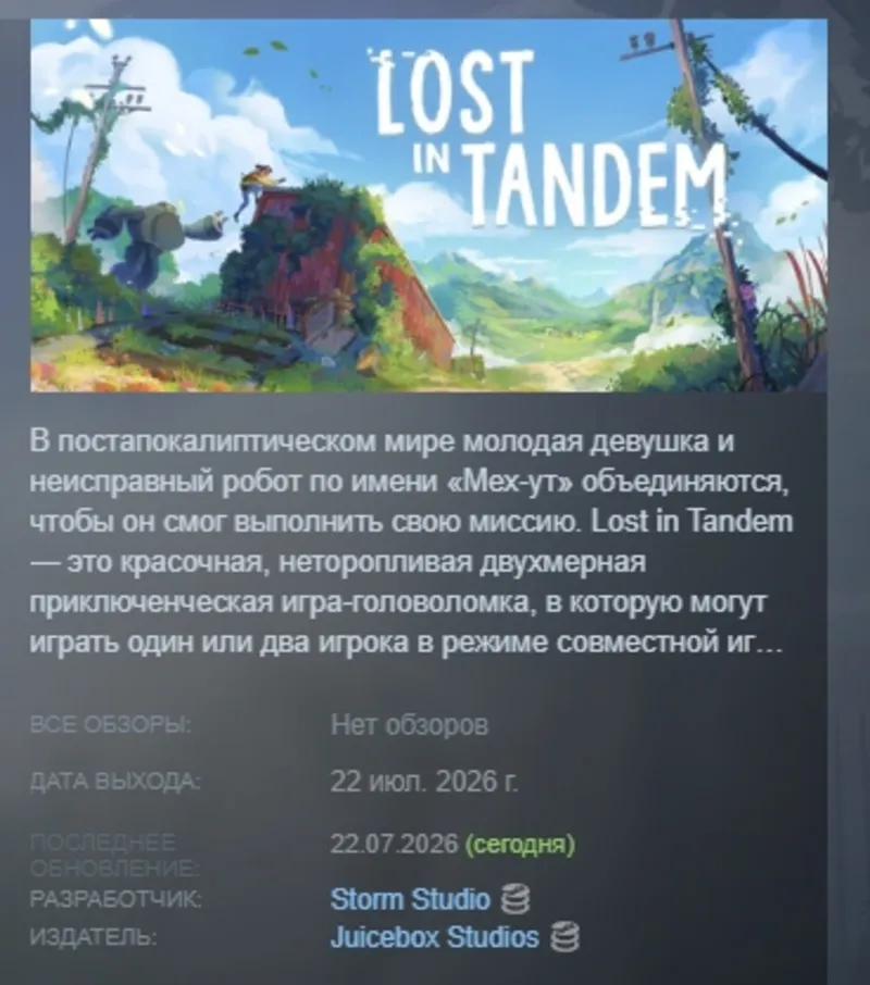Lost in Tandem АВТОДОСТАВКА STEAM GLOBAL МГНОВЕННО ЛИЦЕНЗИЯ