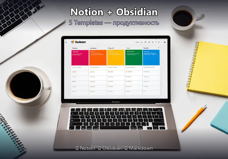 Notion + Obsidian 5 Templates — Шаблоны для продуктивности