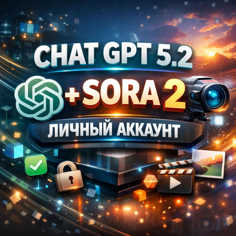 Chat GPT 5.2 Plus+ Sora 2 (НА ВАШ АККАУНТ)