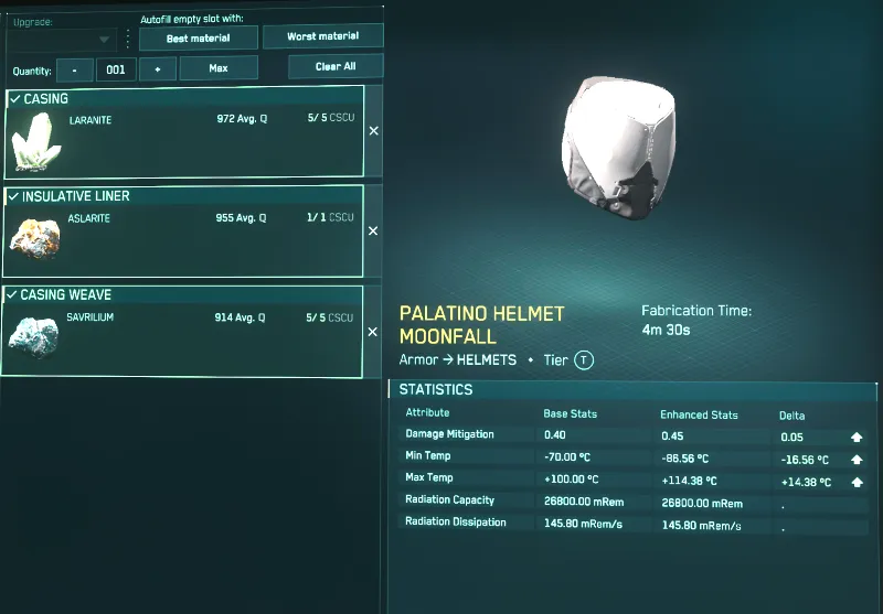 4.7- I can craft Q972 Palatino Moonfall set, Q990 Antium set, Q944 Geist ASD