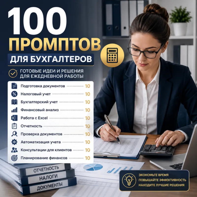 100 промптов ChatGPT для бухгалтеров — AI Accountant Pro 2026: отчеты, учет