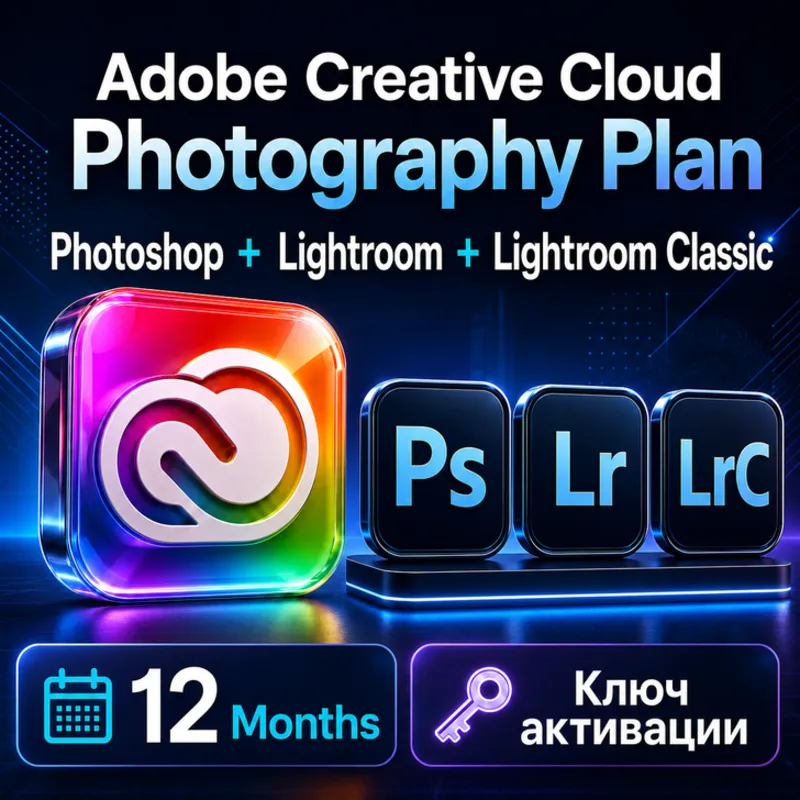 Adobe Creative Cloud Photography Plan 12 месяцев | Photoshop + Lightroom + Lightroom