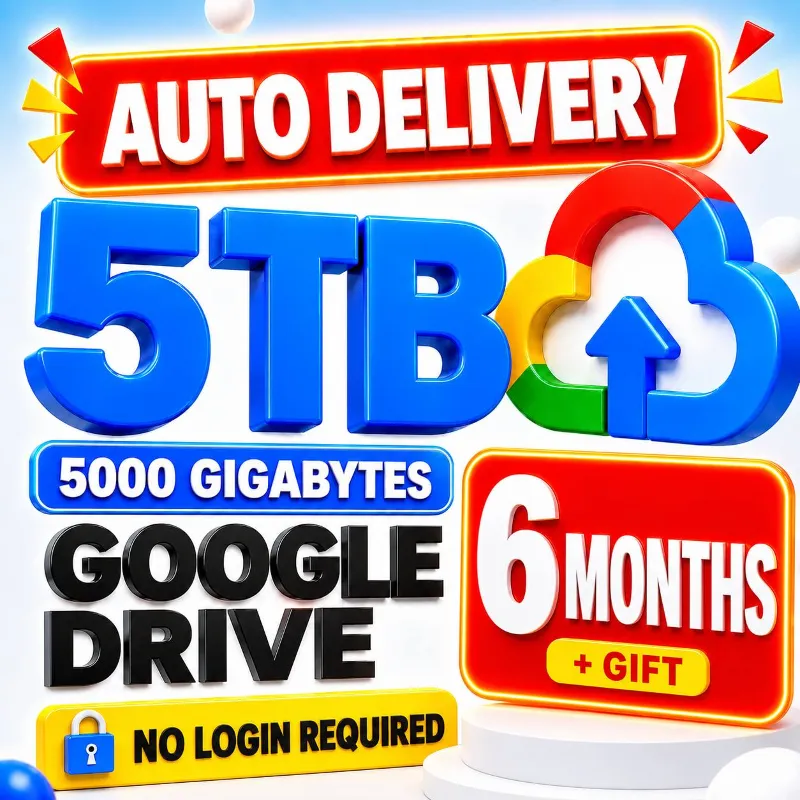 24/7 Google One / Google Drive / 5TB •6 МЕСЯЦЕВ + ПОДАРОК• [5ТБ / 5000 ГИГАБАЙТ]