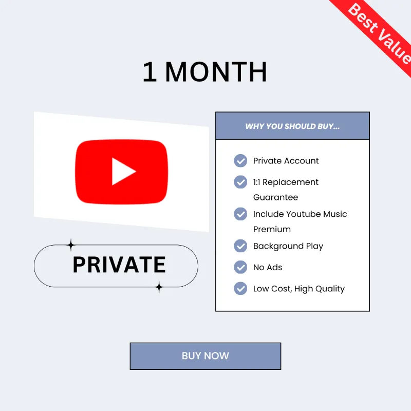 YouTube Premium 1 месяц | 30 дней | ЧАСТНЫЙ | ИНДИВИДУАЛЬНЫЙ | ГЛОБАЛЬНЫЙ