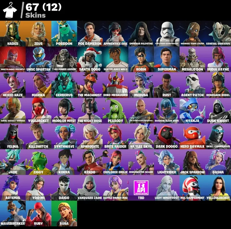 Мгновенный доступ • FN (все платформы) • 67 skins • Hades • Zeus • Полный доступ