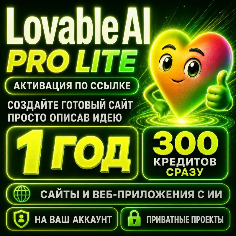 Lovable AI Pro Lite | на 1 ГОД | 300 КРЕДИТОВ СРАЗУ | На ваш аккаунт