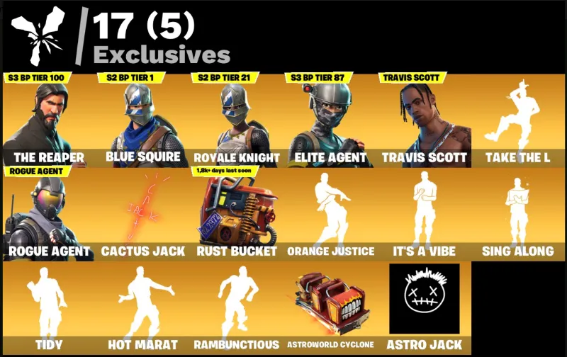 FN | The Reaper | Travis Scott (ALL PLATFORMS) | 49 skins (22 paid) 700VB