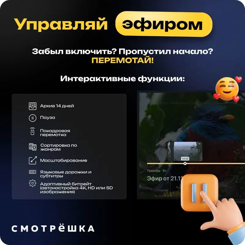 Смотрёшка Премиум 1 месяц РОССИЯ