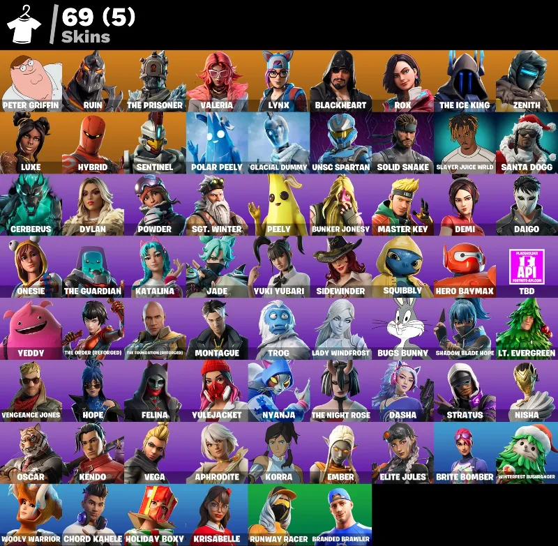 Мгновенный доступ • FN (все платформы) • 69 skins • Peter Griffin • Полный доступ