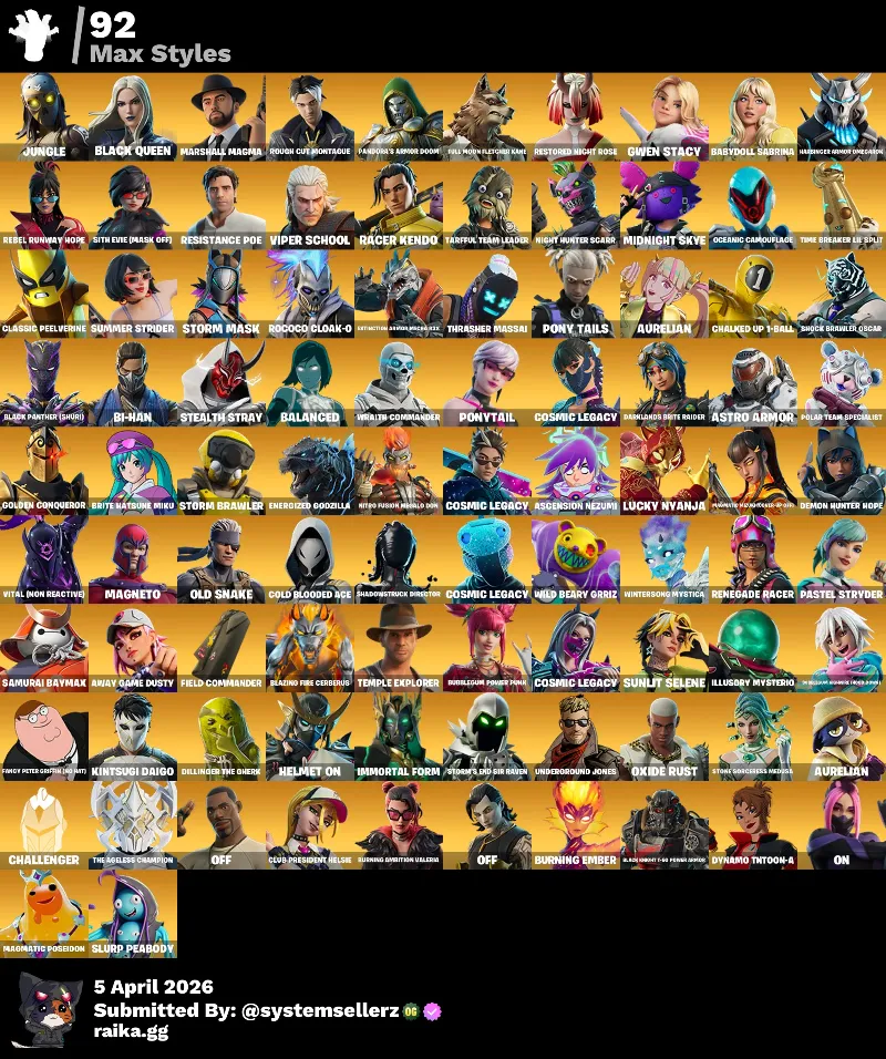 FORTNITE ACC | 274 скина | EMAIL CHANGEABLE [ВСЕ ПЛАТФОРМЫ] 2500 VBUCKS
