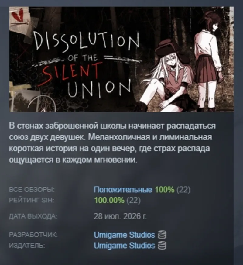 Dissolution of the Silent Union АВТОДОСТАВКА STEAM GLOBAL МГНОВЕННО ЛИЦЕНЗИЯ