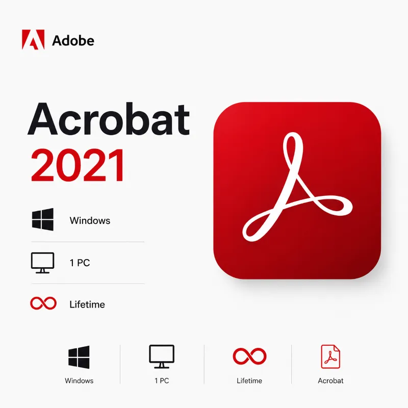 Adobe Acrobat Pro DC 2021 ОС Windows 1 PC Lifetime
