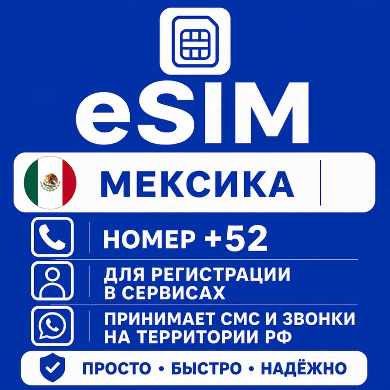 eSIM Мексика Номер телефона (+52)