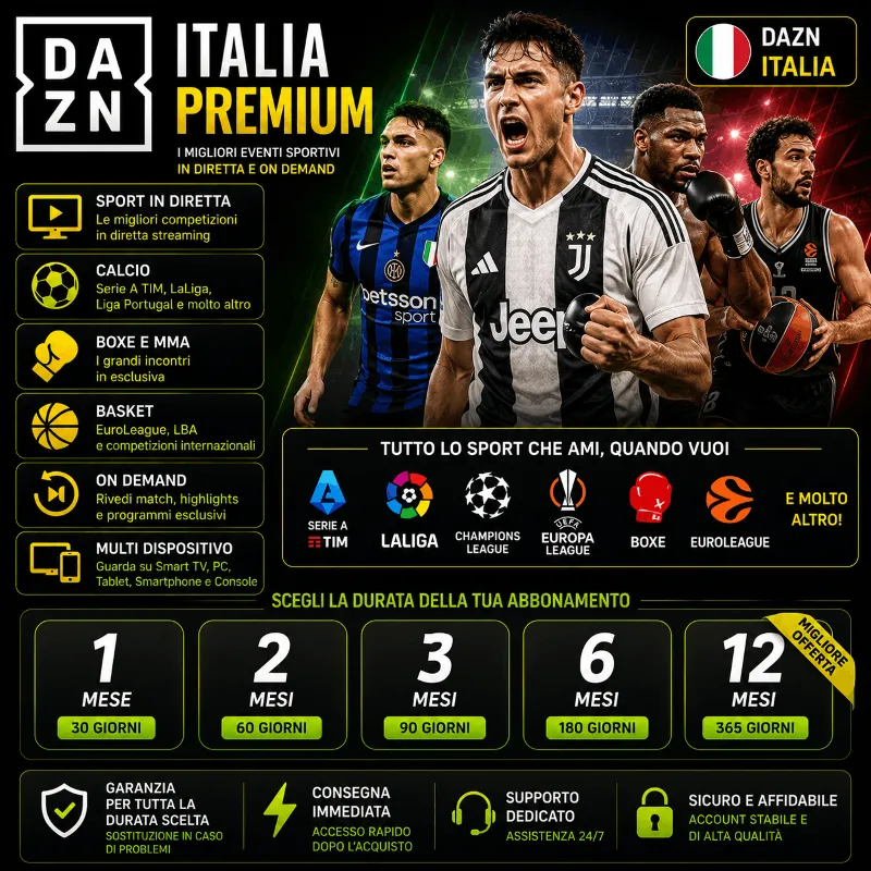 DAZN Италия Подписка 1/3/6/12 месяца | Спорт | Гарантия