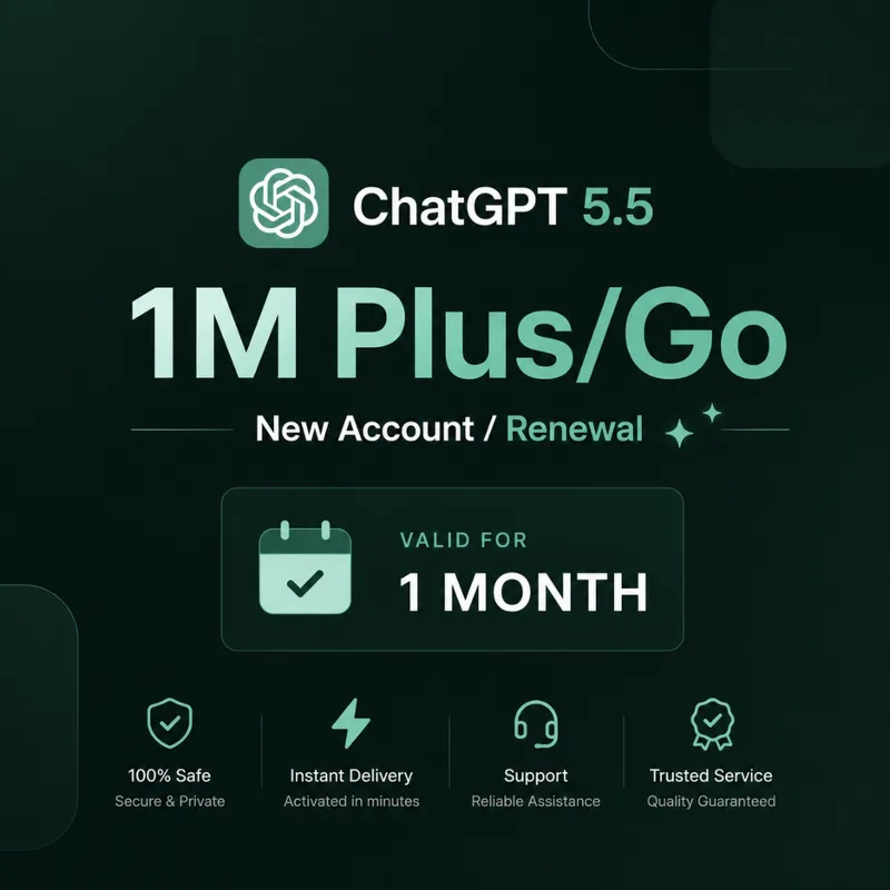 ChatGPT 5.5 1M Plus/Go – Новый аккаунт / Продление