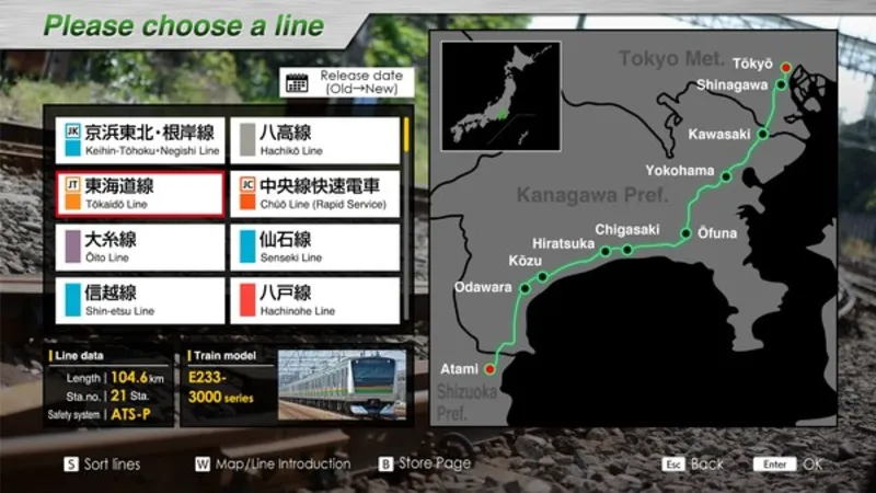 JR EAST Train Simulator:Tokaido Line Inbound(Atami to Tokyo)E233-3000 series STEAM