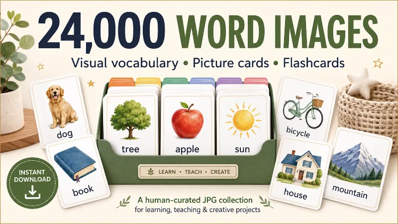 24,000 Word Images Pack — 24 тысячи JPG картинок к английским словам