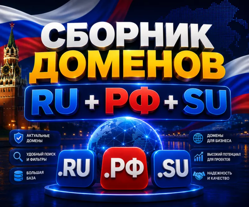 Сборник доменов RU + РФ + SU ( Август )