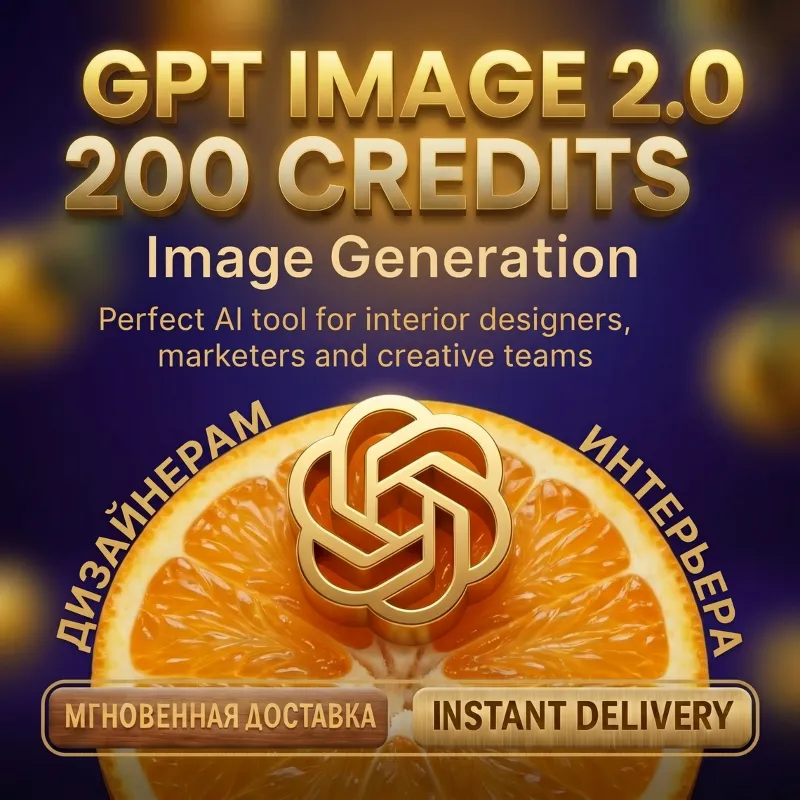 GPT Image 2.0 — 200 Кредитов для генерации изображений до 4К доступ Nano Banana 2|Pro