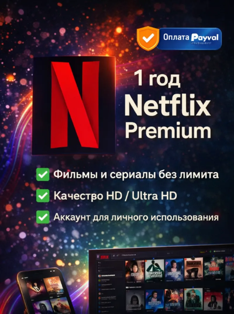 Netflix Premium 12 месяцев | Личный аккаунт | Полный доступ | Оплата PayPal