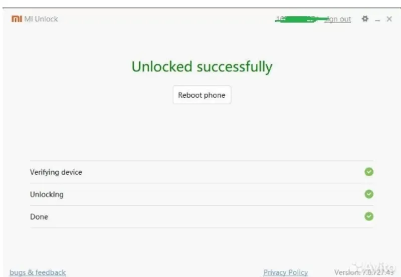 Аккаунт Xiaomi с одобренной заявкой на разблокировку загрузчика глобальных устройств