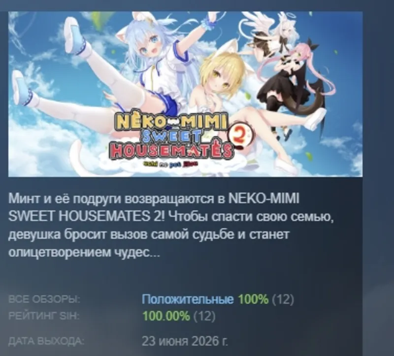 NEKO-MIMI SWEET HOUSEMATES Vol. 2 АВТОДОСТАВКА STEAM GLOBAL МГНОВЕННО ЛИЦЕНЗИЯ