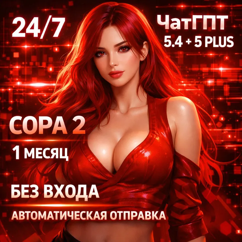 (БЕЗ ЛОГИНА) ChatGPT 5.5 + 5 PLUS + SORA 2 | ПОПОЛНЕНИЕ | 1 Месяц | БЕЗ ВХОДА