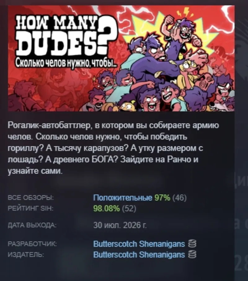How Many Dudes? АВТОДОСТАВКА STEAM GLOBAL МГНОВЕННО ЛИЦЕНЗИЯ